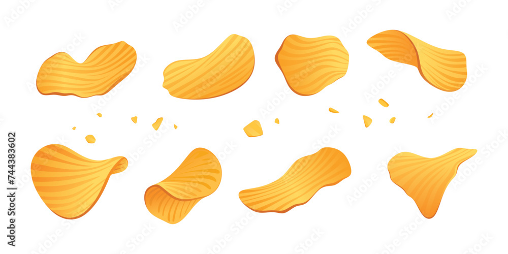 set of potato chips vector element set of potato chips vector element