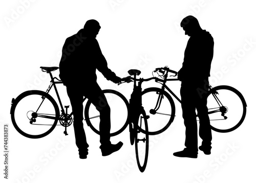 Sport people whit bike on white background