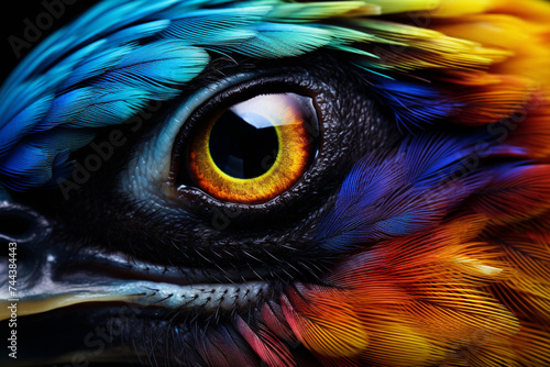 animal in nature feather multi colored close up blue beak