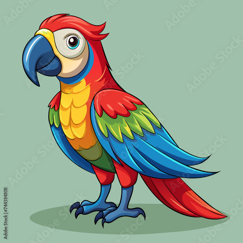 Perrot bird animal pet vector illustration cartoon pretty cute
