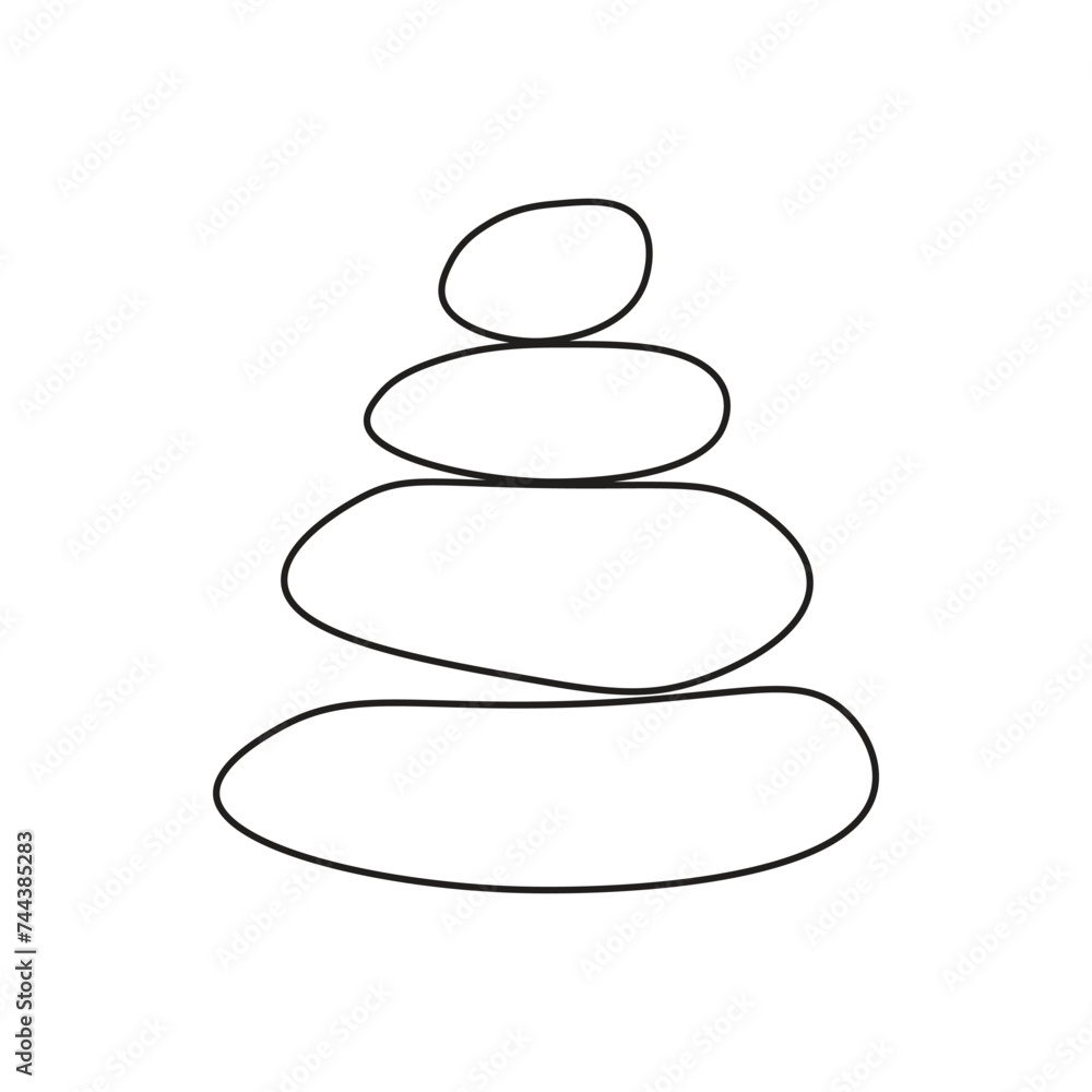 Stone balance. Icon . Logo of pebble, rocks and stones. Spa, yoga and massage logo. Black icon isolated design on white background. Stone balance. Icon . Logo of pebble, rocks and stones. Spa, yoga and massage logo. Black icon isolated design on white background.