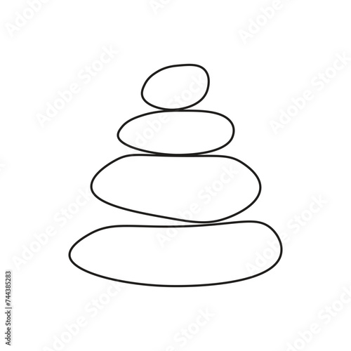 Stone balance. Icon . Logo of pebble, rocks and stones. Spa, yoga and massage logo. Black icon isolated design on white background. 