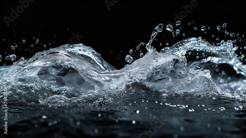 Dynamic Wave of Clear Water Flowing Gracefully, Aquatic Flowing Motion Background, Freshwater Stream or River, Liquid Flow Concept, Nature and Environment, Generative AI

 photo