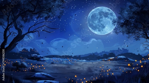 full moon illuminates the night sky