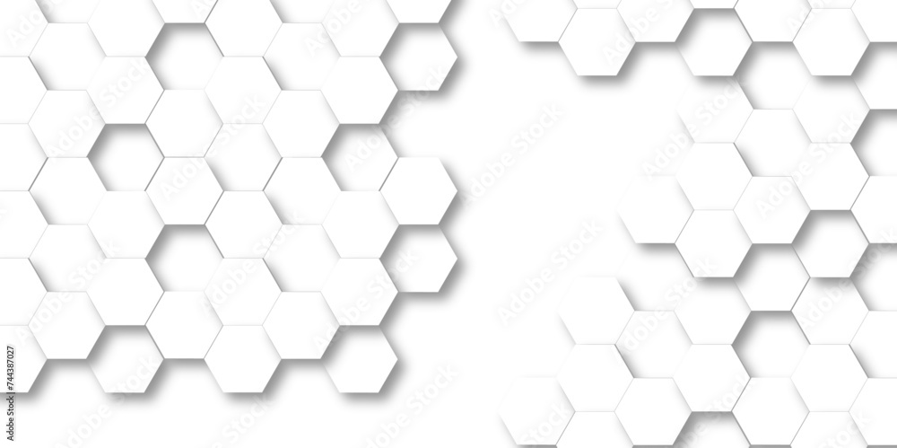 Abstract 3d background with hexagons pattern with hexagonal white and ...