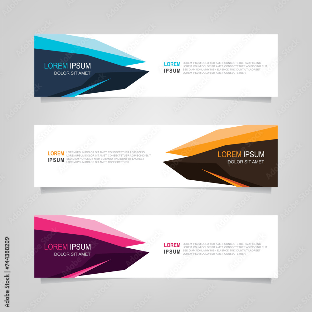 Set of vector abstract banner design web template