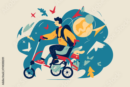 Empowering Difable Person Flat Design