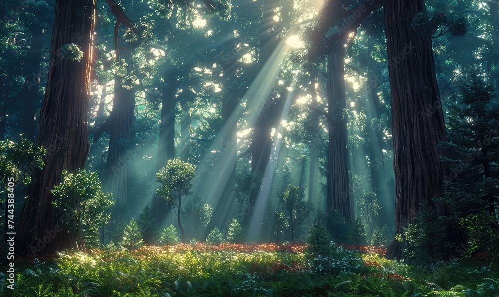 towering giant trees of the Redwood Forest. towering giant trees of the Redwood Forest.