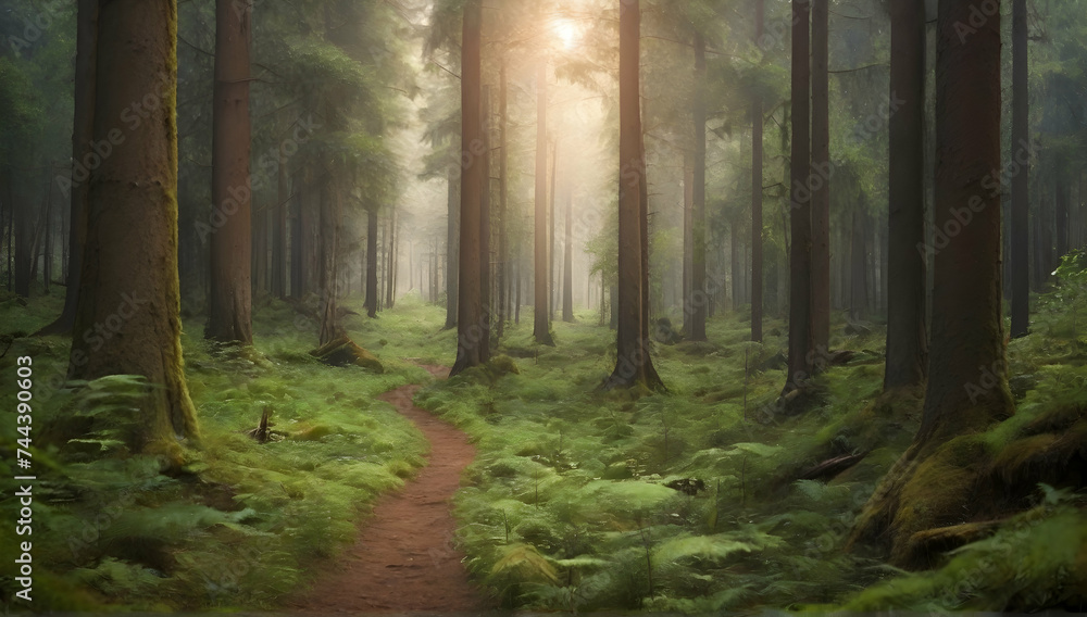 Obraz premium Into the forest. Nature composition. Natural background.