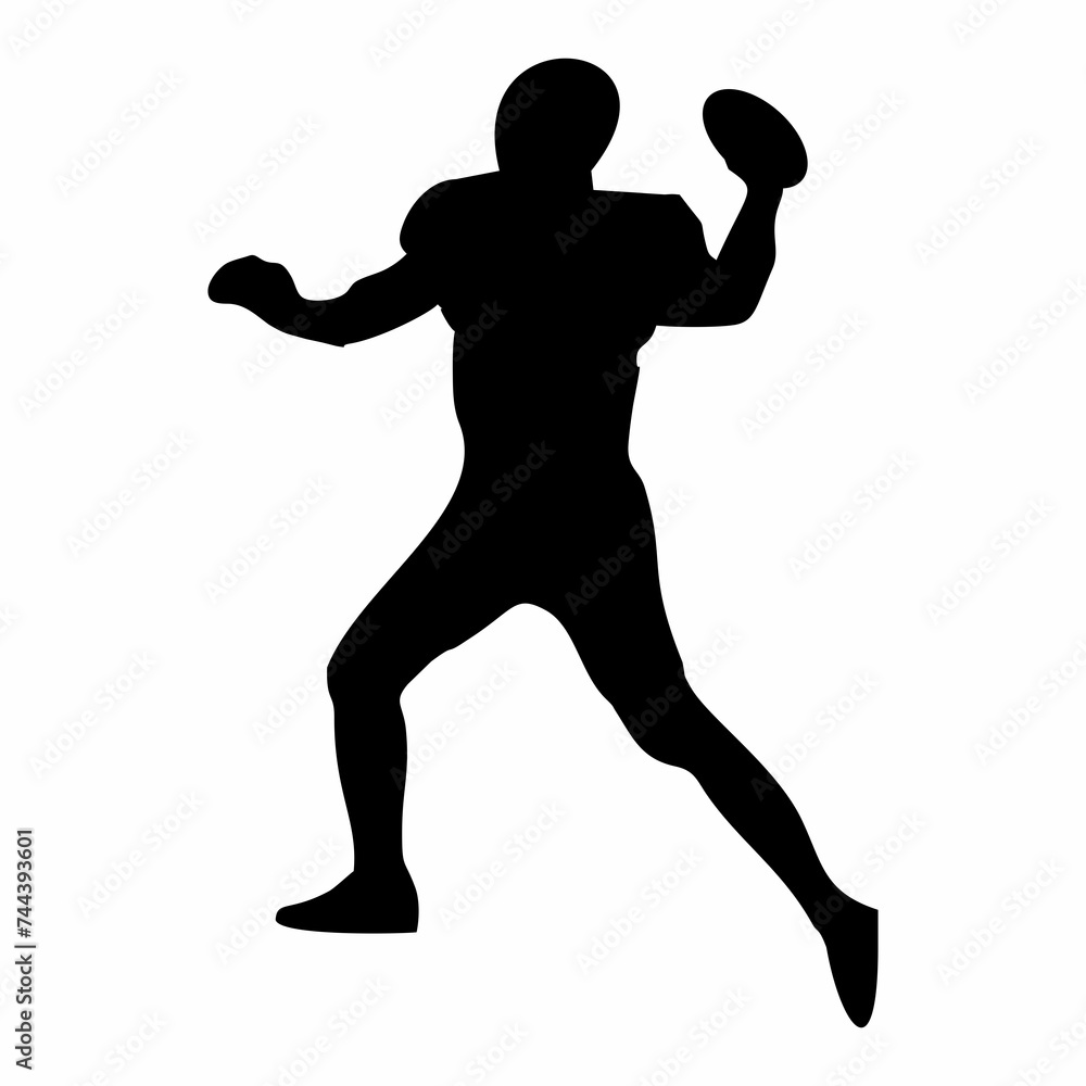 silhouette of american football or rugby silhouette of american football or rugby