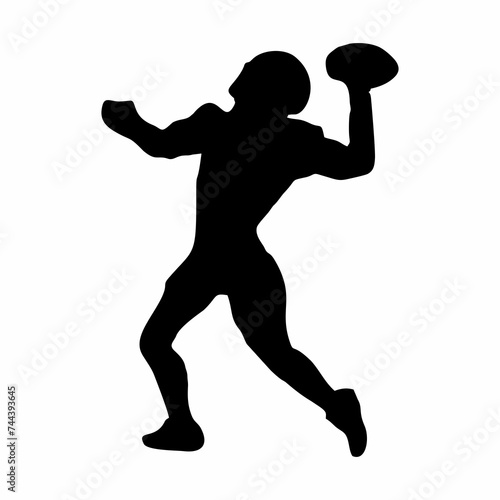 silhouette of american football or rugby