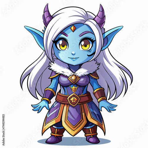 night Elf, cute God, real print Style, Full body, white background