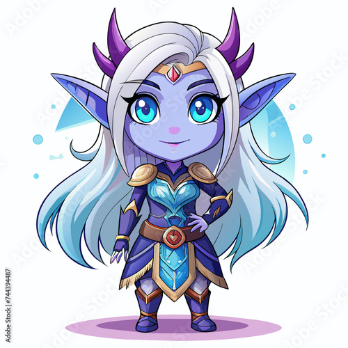 night Elf, cute God, real print Style, Full body, white background