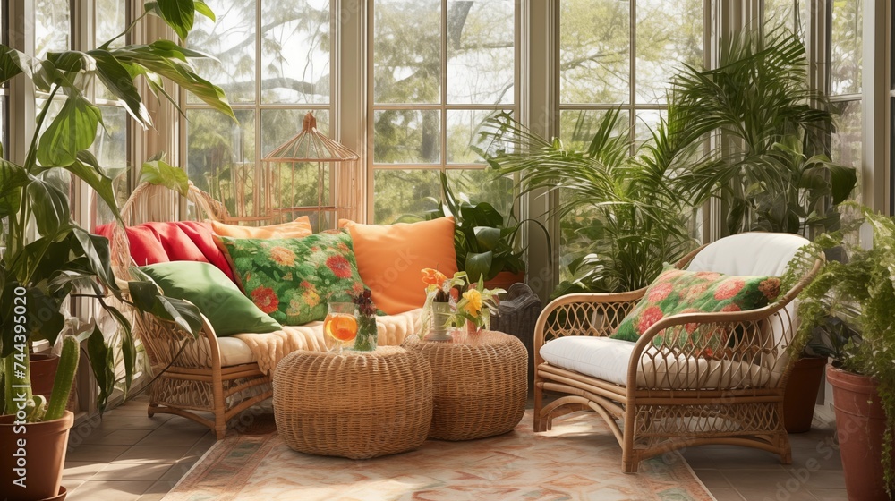 Bohemian Jungle Retreat Create a sunroom with bohemian jungle vibes Bohemian Jungle Retreat Create a sunroom with bohemian jungle vibes