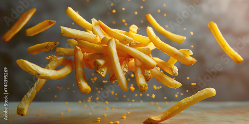 Golden Indulgence: Crispy French Fries, a Tasty and Unapologetically Unhealthy Snack photo