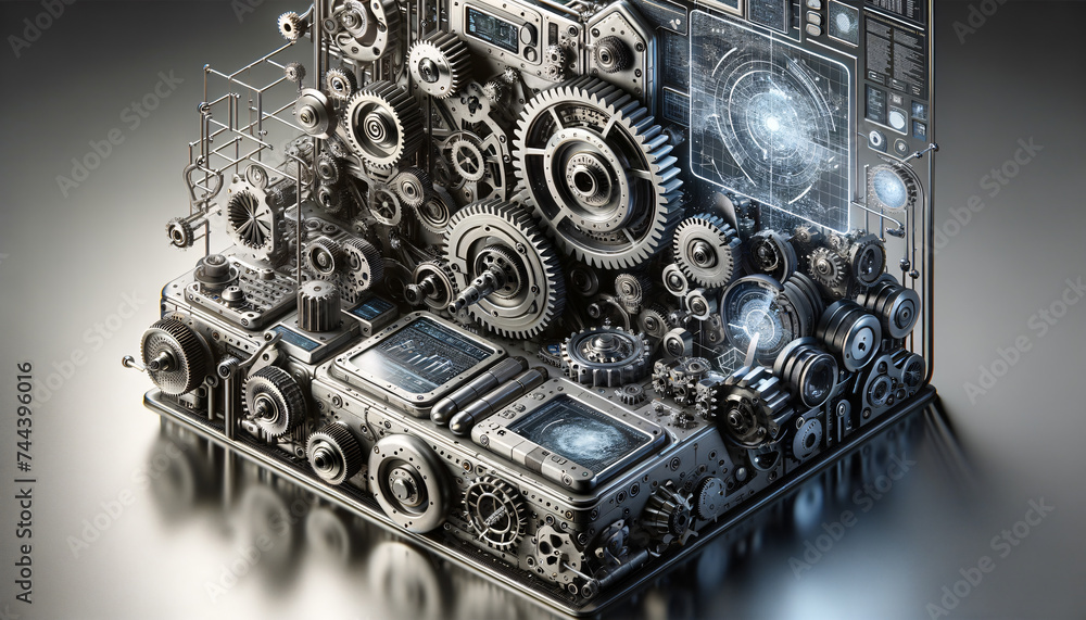 Futuristic predictive models with digital disintegration. Futuristic predictive models with digital disintegration.