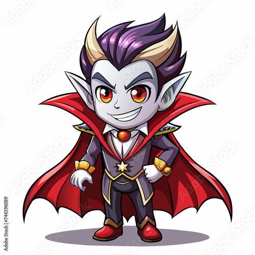 Dracula, cute God, real print Style, Full body, white background