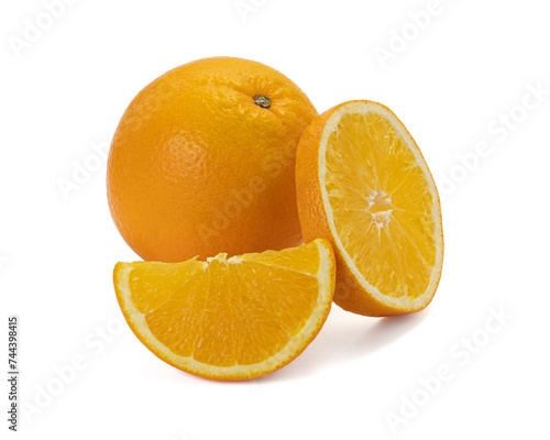 Ripe orange isolated on white background Clipping Path