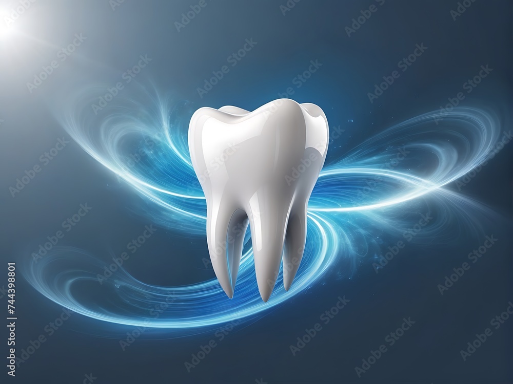 picture of white teeth with effects of whirling light picture of white teeth with effects of whirling light