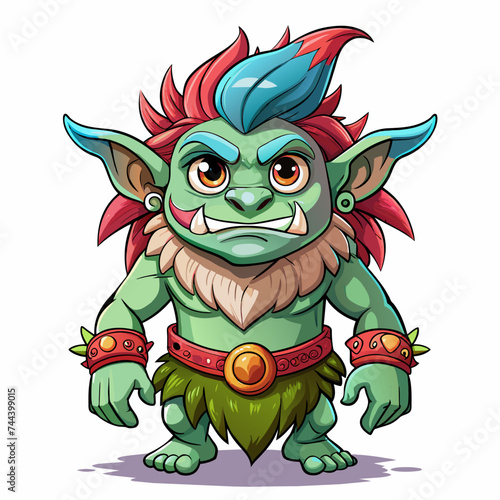 Troll, cute God, real print Style, Full body, white background
