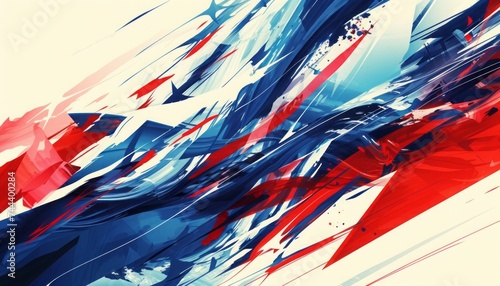 Modern Interpretation of the American Flag - An Abstract Photo Emphasizing Fluidity and Motion - A Unique Blend of National Identity and Artistic Expression