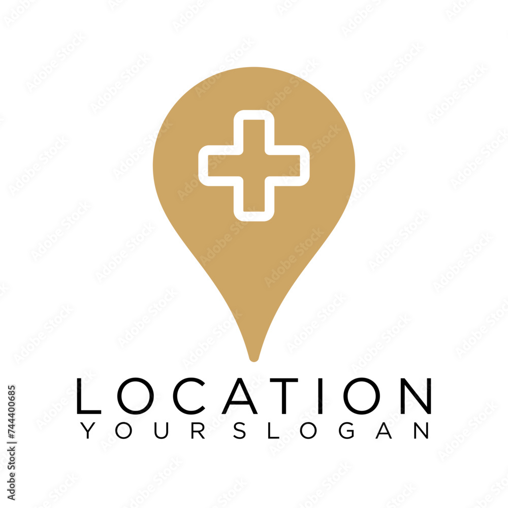 Obraz premium location pin logo abstract design vector 