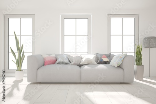 Modern interior design. 3D illustration