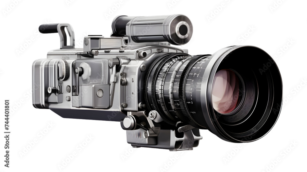 professional film camera, png file of isolated cutout object on transparent background