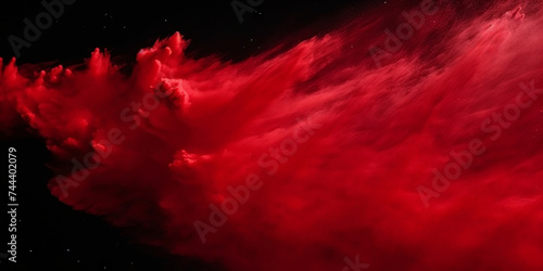 a red splash painting on white background, red powder dust paint red explosion explode burst isolated splatter abstract. red smoke or fog particles explosive special effect