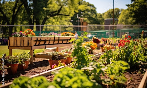 Lush Garden With Abundant Plants Adjacent to Fence