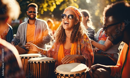 Group of People Playing Drums