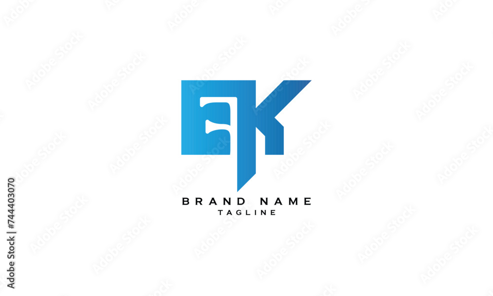 EFK, EKF, FEK, FKE, KFE, KEF, EK, KE, Abstract initial monogram letter alphabet logo design