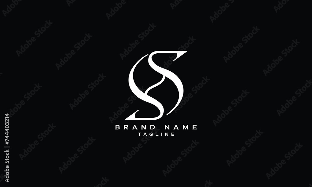 Fototapeta premium SHS, SSH, HSS, Abstract initial monogram letter alphabet logo design