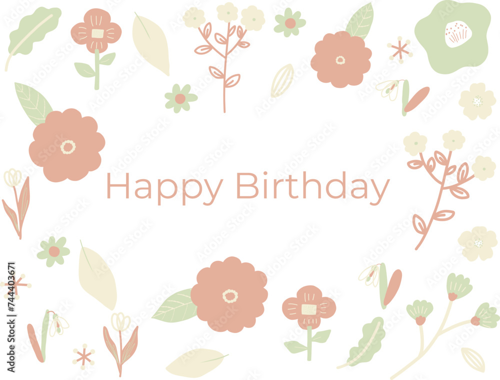 Cute floral nordic birthday card Cute floral nordic birthday card