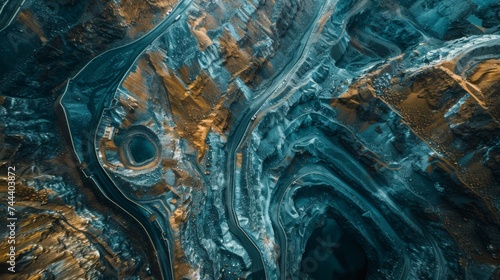 copper mine, aerial view, 16:9 photo