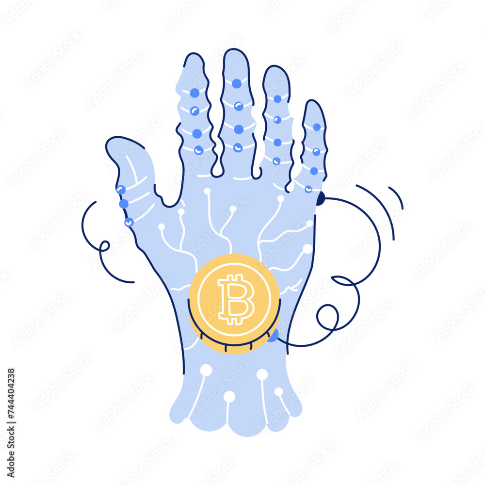 Naklejka premium Crypto Market Doodle Mini Illustrations