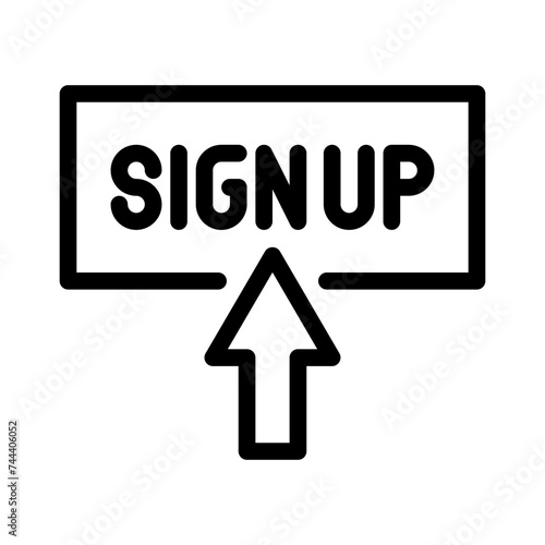 sign up line icon