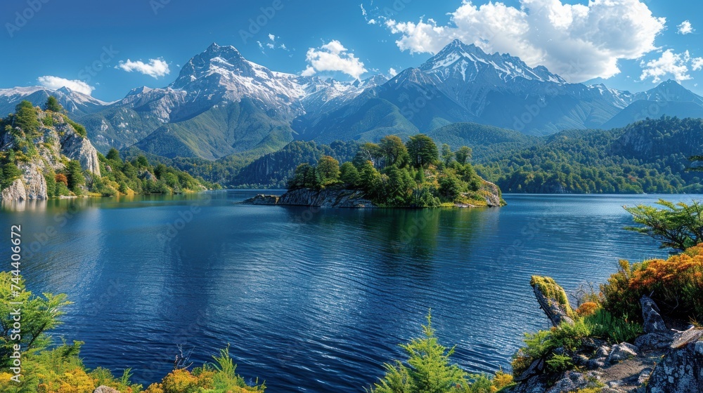 Scenic landscapes of Argentina's Patagonia, including Bariloche Island, Isla Victoria, and Arrayanes Forest. 