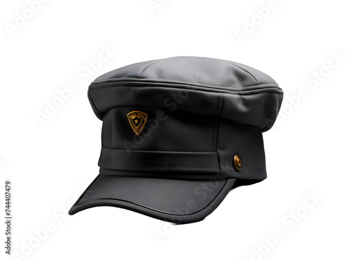 Dark Gray Military Cap Isolated on Transparent Background. Army Commando Hat