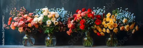 Flowers arranged in bunches, A bouquet of flowers