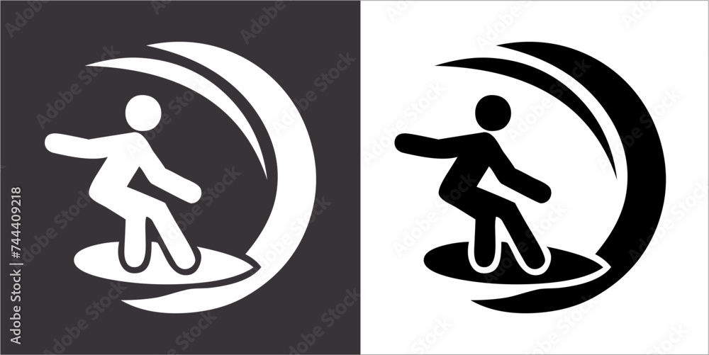 Illustration vector graphics of surf icon Illustration vector graphics of surf icon