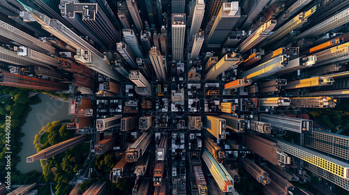 Arial view of a highly populated city