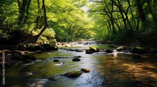 River stream in the mountains. Mountain river stream