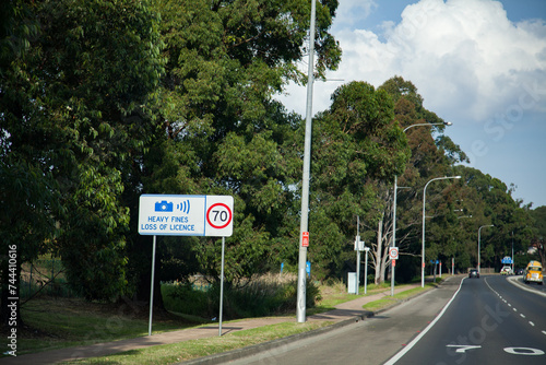 Heavy fines loss of license speed camera warning in 70 zone photo