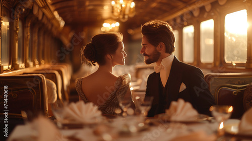 Dive into the opulence of a vintage luxury train ride, complete with elegant interiors, panoramic windows, and a gourmet dining experience for a unique Valentine's celebration.