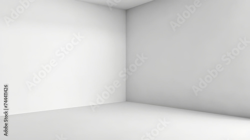 Fototapeta Naklejka Na Ścianę i Meble -   empty white corner wall on white background