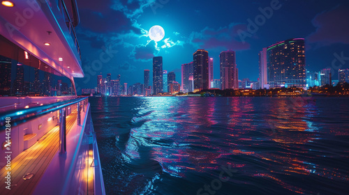 Experience the allure of a moonlit yacht cruise, where the shimmering sea reflects the city lights, offering a mesmerizing backdrop for an unforgettable Valentine's celebration.