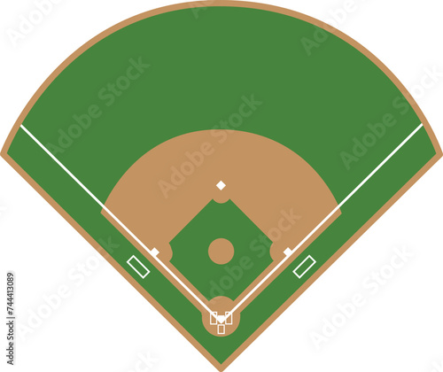 Baseball field icon. Camp diamond baseball sport  sign. Sports fields symbol. flat style. photo