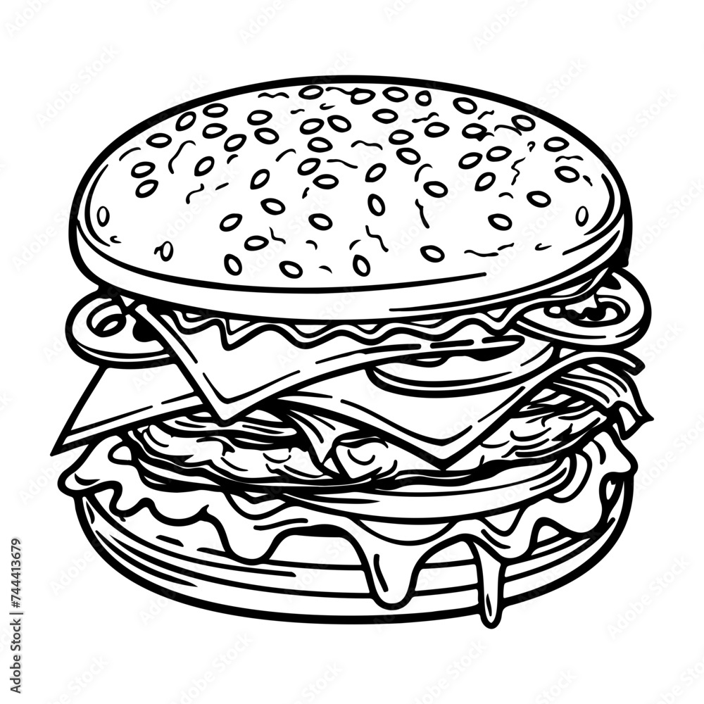 cheeseburger black silhouette logo svg vector, cheeseburger icon illustration. cheeseburger black silhouette logo svg vector, cheeseburger icon illustration.