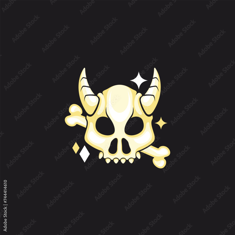 Vector Logo art for Small Business Shop and Game Company. Skull creature theme design Vector Logo art for Small Business Shop and Game Company. Skull creature theme design